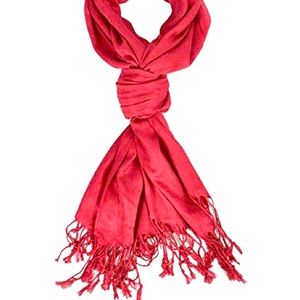 Deep Red Pashmina Cashmere Wool Silk Blend Scarf